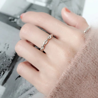 925 Sterling Silver Cuba Chain Opne Rings For Women Engagement Wedding Luxury Fine Jewelry Wholesale