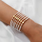 7Pcs Colorful Rice Beads Bracelet Set For Women Fashion Heart Charm Elastic Beaded Chain Bangle Female Trendy Jewelry Gift