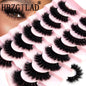 5-8 Pairs Natural Russian Striped Mink Lashes | 3D Volume Wavy False Eyelash Extensions