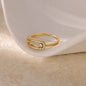 Fashion Zircon Sun Flower Rings For Women Stainless Steel Gold Color Geometric Ring Trendy Wedding Party Aesthetic Jewelry Gifts