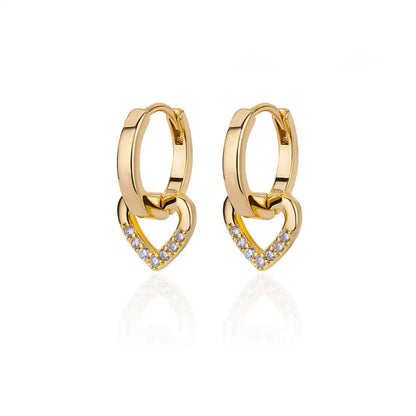 Zircon Heart Pendientes Earring For Women Stainless Steel Gold Color Piercing Earring 2025 Trend Jewelry aretes Accesorios mujer