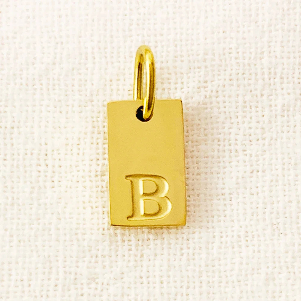 SUNIBI Alphabet Charm Pendant for Necklaces Stainless Steel Jewelry DIY Engraved Lettering Accessories Women's Fashion Jewelry