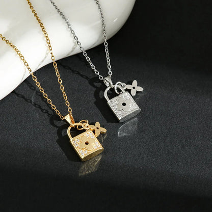 Fashionable collarbone chain, non-fading accessories, titanium steel women's necklace, set with diamonds