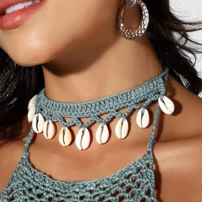Handmade Shell Choker Necklace | Bohemian Beach Jewelry for Women