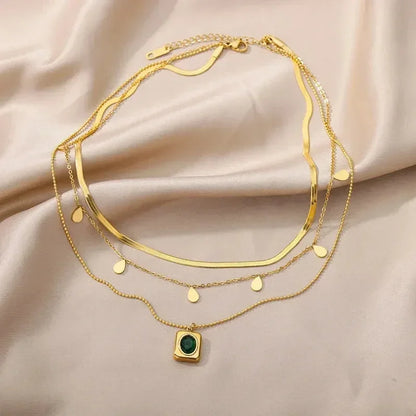 316L Stainless Steel Multilayer Heart Necklace For Women Girls Goth Gold Color Clavicle Chain Charm Choker Jewelry Birthday Gift