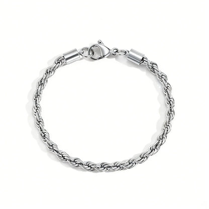 Twisted Rope Chian Bracelet for Woman Hip Hop Punk Gold Color Stainless Steel Gold Color Necklace Fashion Jewelry Gift