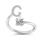 LATS Zircon Initial A-Z Letter Rings for Women Girl Adjustable Opening Ring Name Alphabet Female Wedding Fashion Jewelry Gift