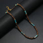 Vintage Boho Natural Stone Necklace for Couples | Brown Coconut Shell Bead Choker