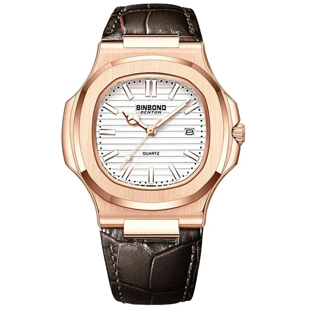 New Switzerland Man Casual Rose Gold Clock Men Luxury Watch Automatic Watches Mens Fashion Quartz Wristwatches Tudo Por 1 Real
