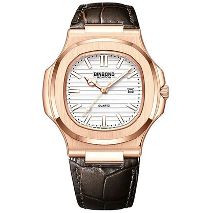 New Switzerland Man Casual Rose Gold Clock Men Luxury Watch Automatic Watches Mens Fashion Quartz Wristwatches Tudo Por 1 Real