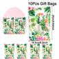 Tropical Hawaiian Party Tablecloth and Candy Bags Set | Flamingo Summer Decor