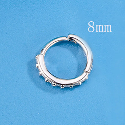 925 Sterling Silver 8/12/16/20MM Zircon Hoop Earrings For Women Wedding Engagement Luxury Jewelry Accessories Money 925