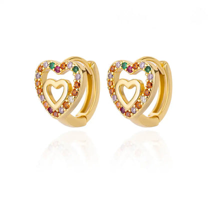 Zircon Heart Pendientes Earring For Women Stainless Steel Gold Color Piercing Earring 2025 Trend Jewelry aretes Accesorios mujer