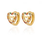 Zircon Heart Pendientes Earring For Women Stainless Steel Gold Color Piercing Earring 2025 Trend Jewelry aretes Accesorios mujer