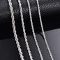 1 Pcs 925 Sterling Silver Width 2/3/4MM Rope Chain Necklace/Bracelet For Men Women Men Fashion Chain Necklace