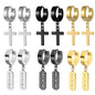Black Cross Earrings for Men and Women | Stainless Steel Punk Stud Set