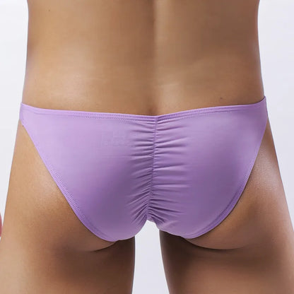 Wrinkle Large Size Briefs High Elastic Ice Silk Man Underwear