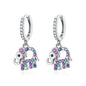 2026 New 925 Silver Elephant Cherry Blossom Butterfly Heart Earrings, a delicate choice for women's fashion jewelry