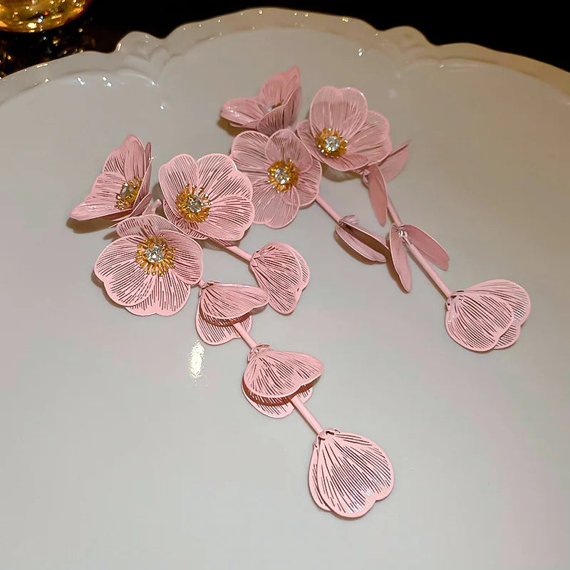 Flower Petal Tassel Earrings | Lightweight Acrylic Drop Earrings