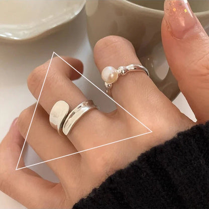 VENTFILLE 925 Sterling Silver Geometric Multilayer Round Bead Ring | Fashion Punk Temperament Jewelry