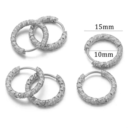 6pcs Stainless Steel Rectangular Textured Earrings Set | 18K PVD Gold Plated DIY Jewelry Parts