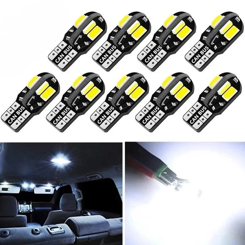 10PCS W5W T10 5730 LED Bulbs Canbus 12V | Car Interior Dome Map Light Parking Signal Lamp