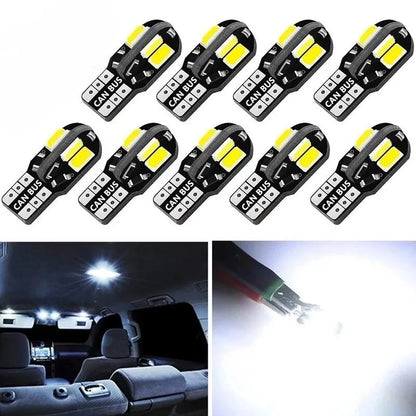 10PCS W5W T10 5730 LED Bulbs Canbus 12V | Car Interior Dome Map Light Parking Signal Lamp