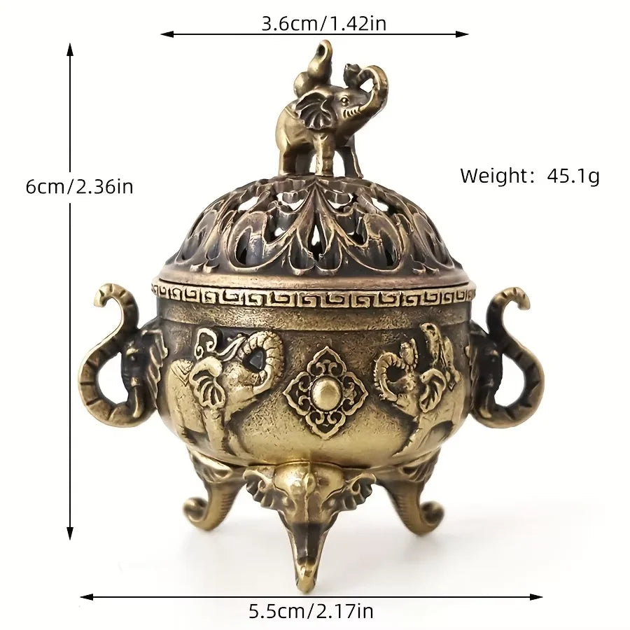 Metal Incense Burner Ornaments | Zen Sandalwood Tower Incense Holder for Home