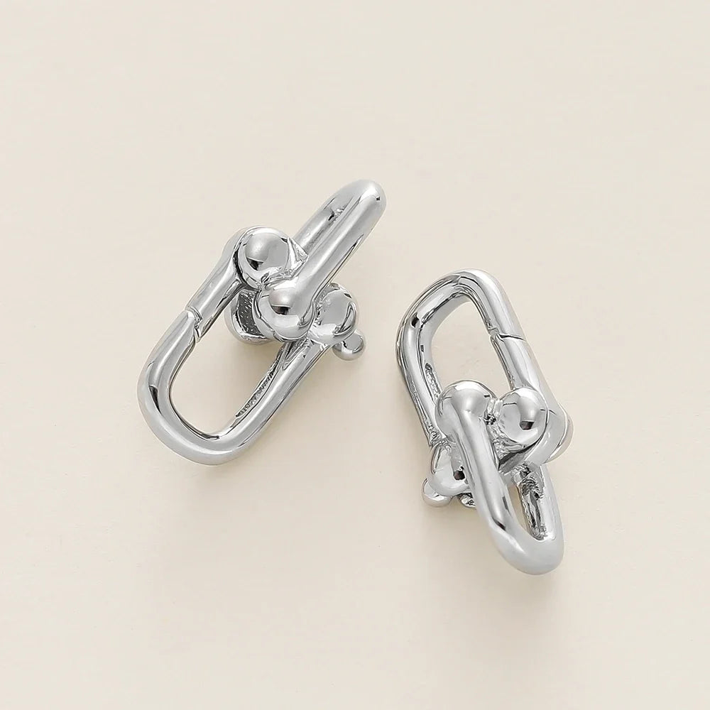 2Pcs/Pack 14/18K Gold Plated Spring Clasps Brass U Shape Lobster Clasp Connector for DIY Jewelry Bracelet Making Accessories