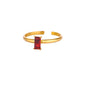 Stainless Steel Birthstone Rings For Women Gold Color Zircon Birthstone Opening Ring Minimalist Christmas Birthday Jewelry Gift
