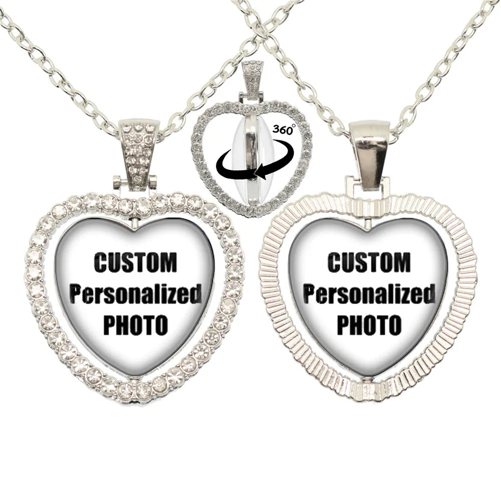 Custom Photo Heart Necklace | Personalized Double-Sided Family Jewelry Gift