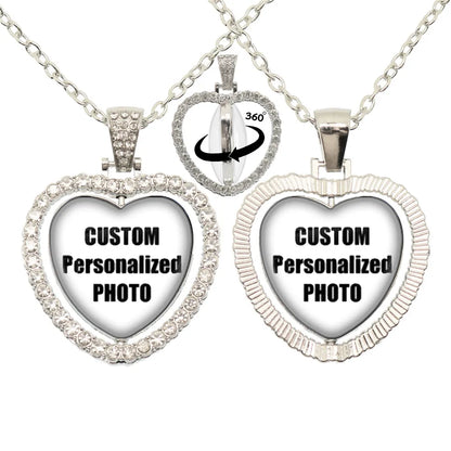 Custom Photo Heart Necklace | Personalized Double-Sided Family Jewelry Gift