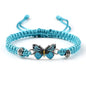 Handmade Braided String Bracelet For Women Blue Butterfly Pendant Adjustable Charm Bracelets&Bangles Fashion Girl Jewelry Gifts