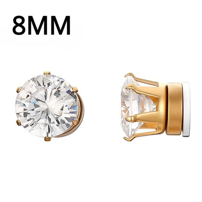 Magnetic Clip Earrings for Women and Men | No Piercing Crystal Studs