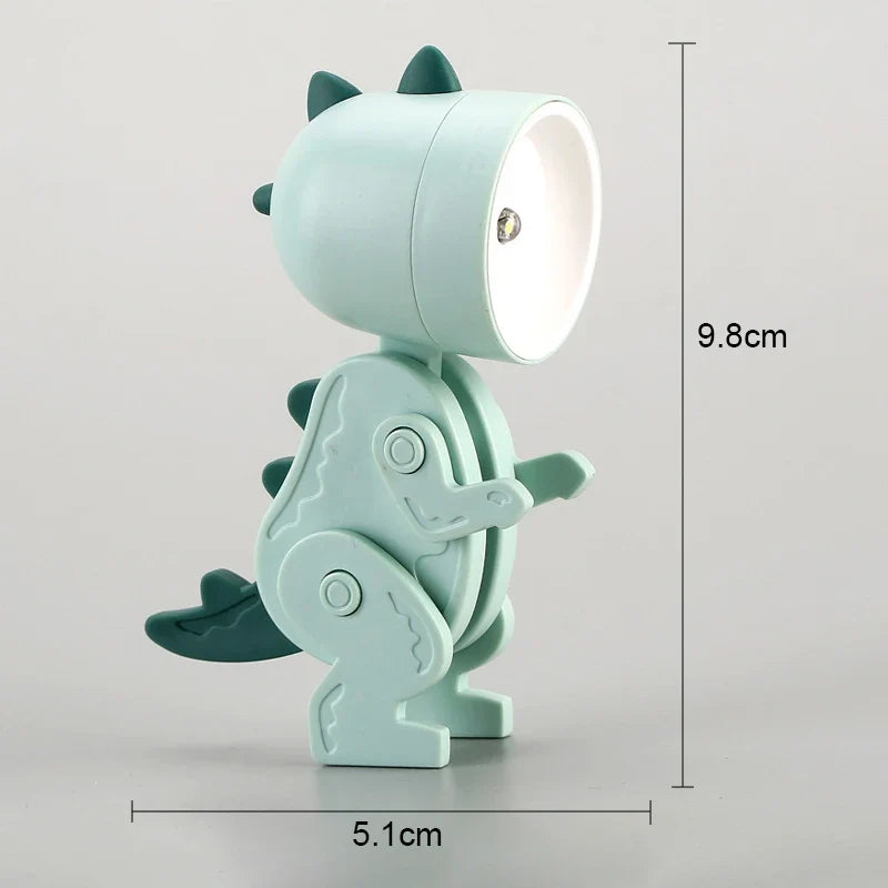 Mini Dinosaur Night Light | Battery-Powered Folding LED Lamp for Kids Bedroom