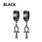 Vintage Punk Stainless Steel Stud Earrings for Men Women | 1 Pair Black Earrings Set