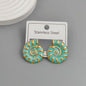 Creative Conch Colored Enamel Stainless Steel Earrings, Waterproof and No Rust-Rusting Women's Earrings, Party Jewelry