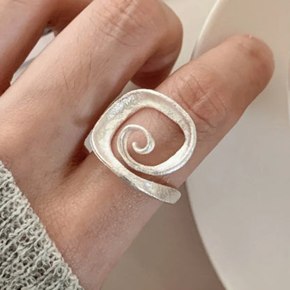 PANJBJ 925 Sterling Silver Pearl Irregular Ring | Women Shell Overlapping Hollow Sweet Design Jewelry