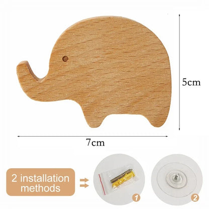Wooden Animal Hook | Cute Wall Mounted Coat and Key Holder