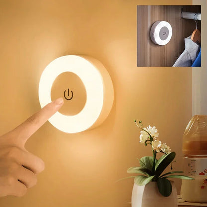 Portable LED Night Light | USB Rechargeable Touch Lamp for Bedroom