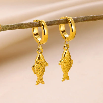 Freshwater Ocean Starfish Shell Hoop Earrings For Women Elegant Stainless Steel Gold Color Aretes Christmas jewelry accessories