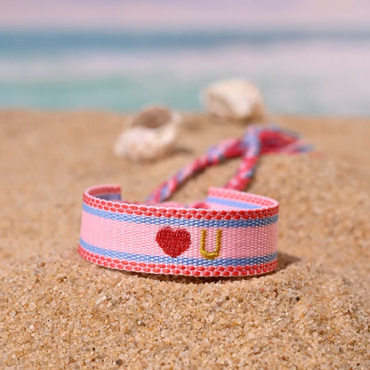 Handwoven Initial Letter Bracelet | Personalized Friendship Gift for Women