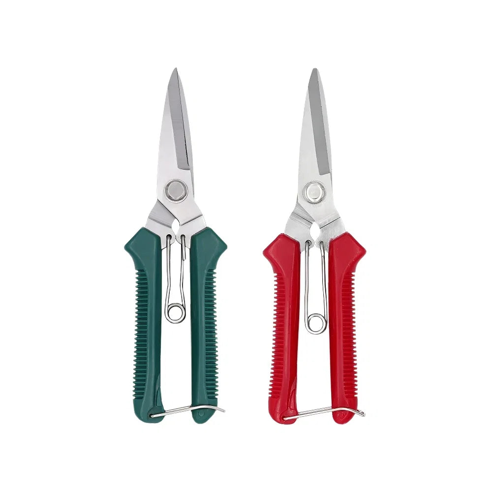 190mm Straight Head Pruning Shears | Stainless Steel Garden Scissors for Bonsai