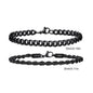 Men's Stainless Steel Chain Bracelets Set | 2pcs Silver Gold Black Twist Rope & Cuban Link