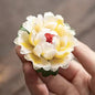 Peony Flower Incense Holder | Decorative Ceramic Incense Burner