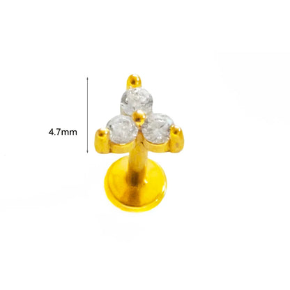 100% 316L Surgical Steel Flower Labret Piercing Butterfly Bee Tragus Snake Cartilage Helix Flat Back CZ Earrings Body Jewelry