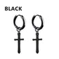 Vintage Punk Stainless Steel Stud Earrings for Men Women | 1 Pair Black Earrings Set