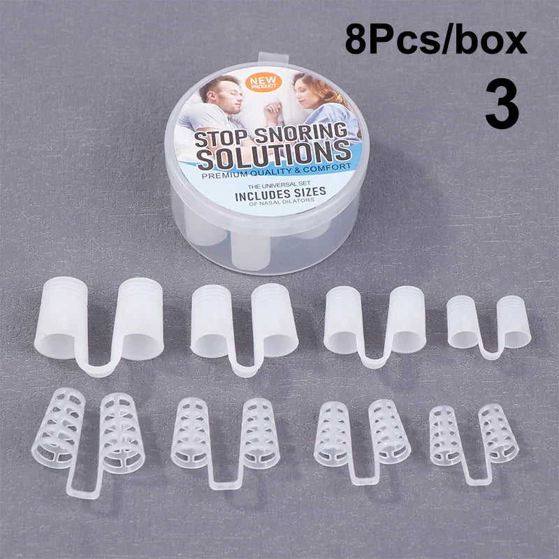 Silicone Anti Snore Nasal Dilators 4/8 Pack | Snoring Nose Clip for Better Sleep