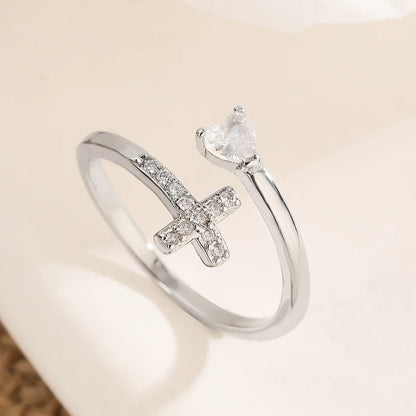 NEWBUY 2026 New Fashion Clear Shiny CZ Zircon Cross Evil Eye Rings For Women Girl Finger Accessories Party Jewelry Gift
