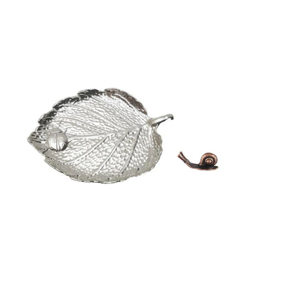 Leaf Snail Incense Burner | Antique Metal Incense Plate for Living Room